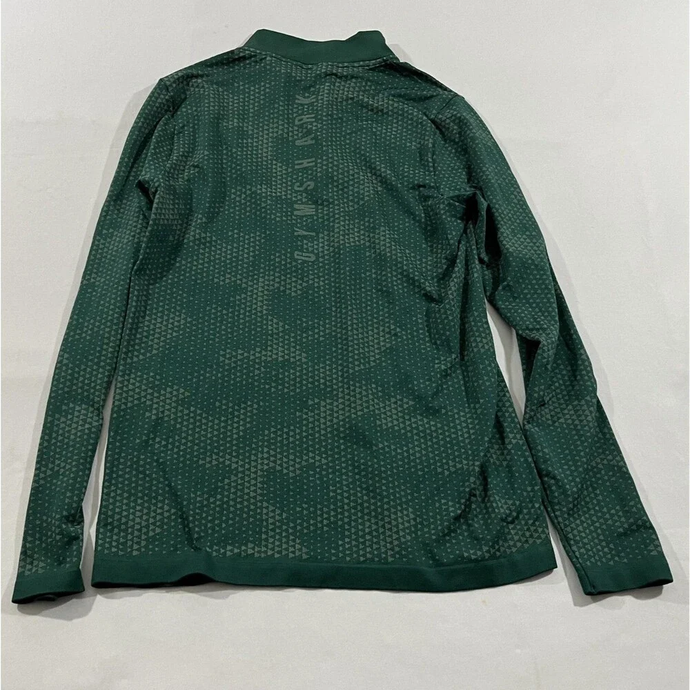 Gymshark Mens Sport Slim Apex Green 1/4 Zip Pullover Shirt Long Sleeve Top Sz S - Picture 5 of 7